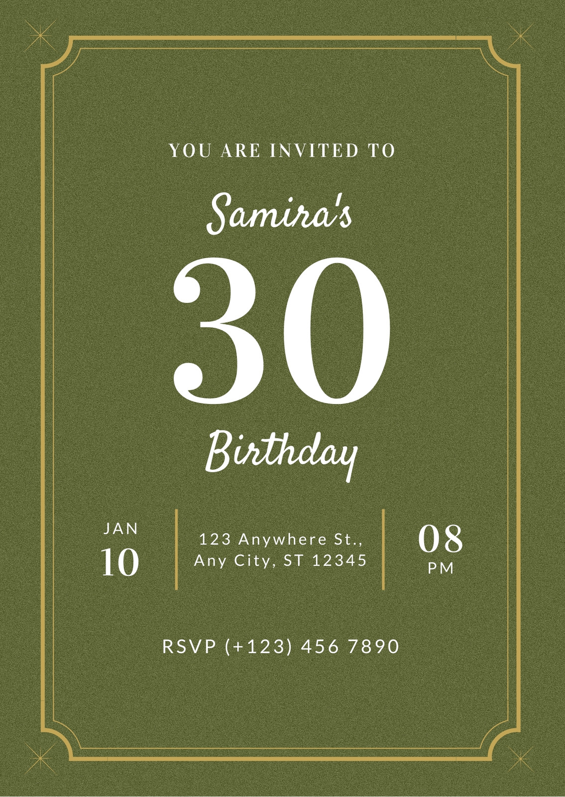 Free and custom 30th birthday invitation templates