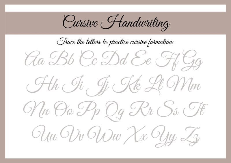 Customize 29+ Cursive Writing Worksheet Templates Online - Canva