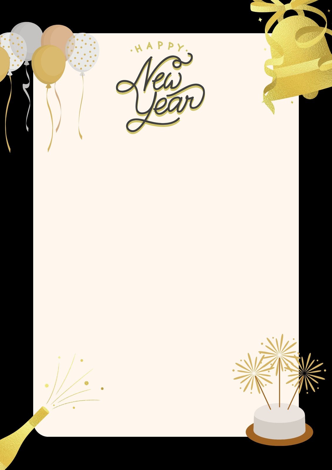 happy new year page border