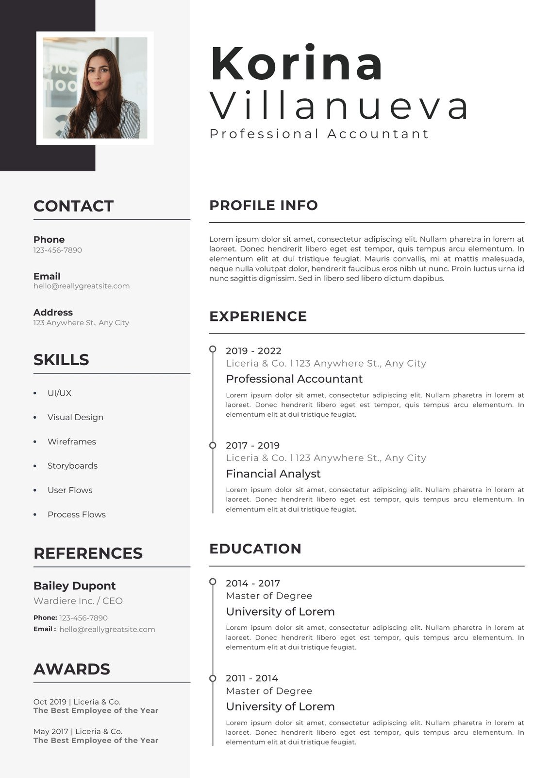 infographic resume finance