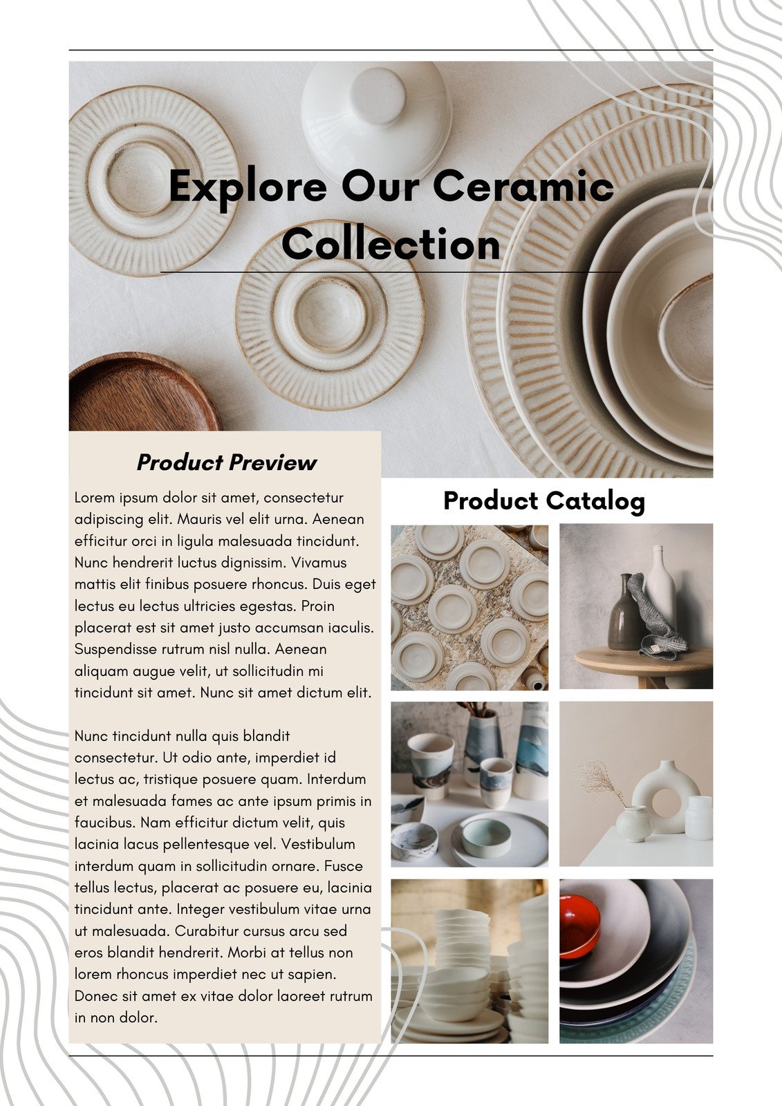 Beige Ceramic Collection Aesthetic Magazine Article Page