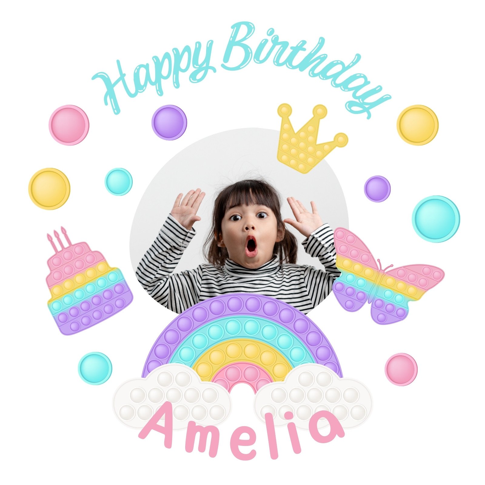 Canvas Print birthday stickers 