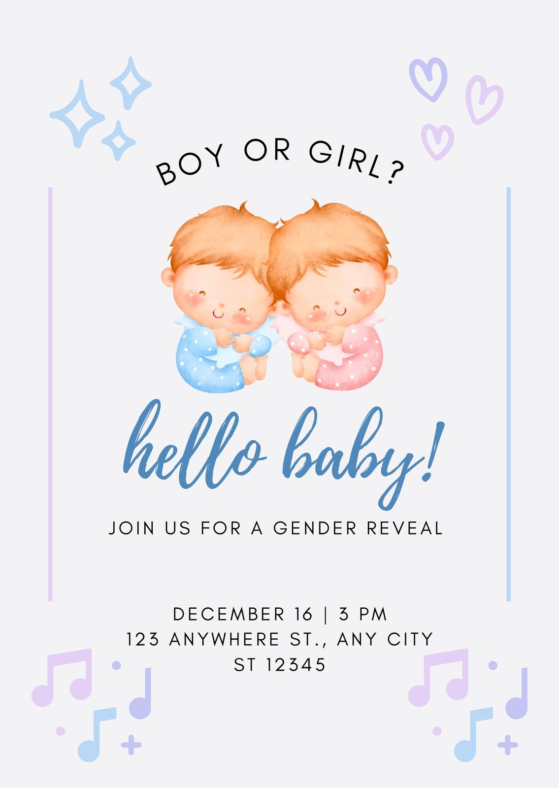 💗💙👶 How to make a GENDER REVEAL VIDEO of the BABY - GENDER REVEAL (FREE  EDITABLE) 