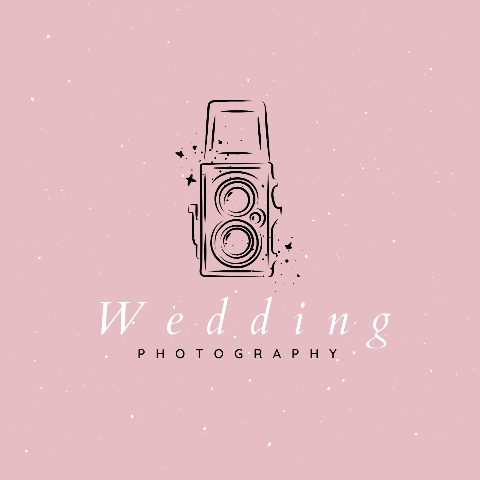 Simple creative wedding photographer lens symbol, icon, logo