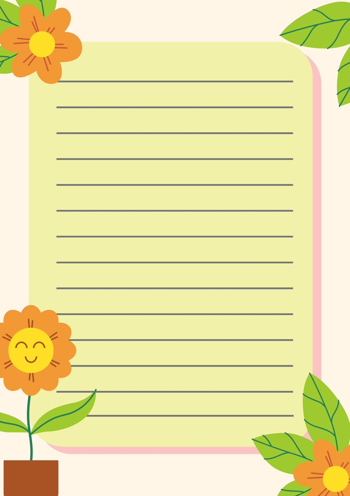 Free Printable Flower Border