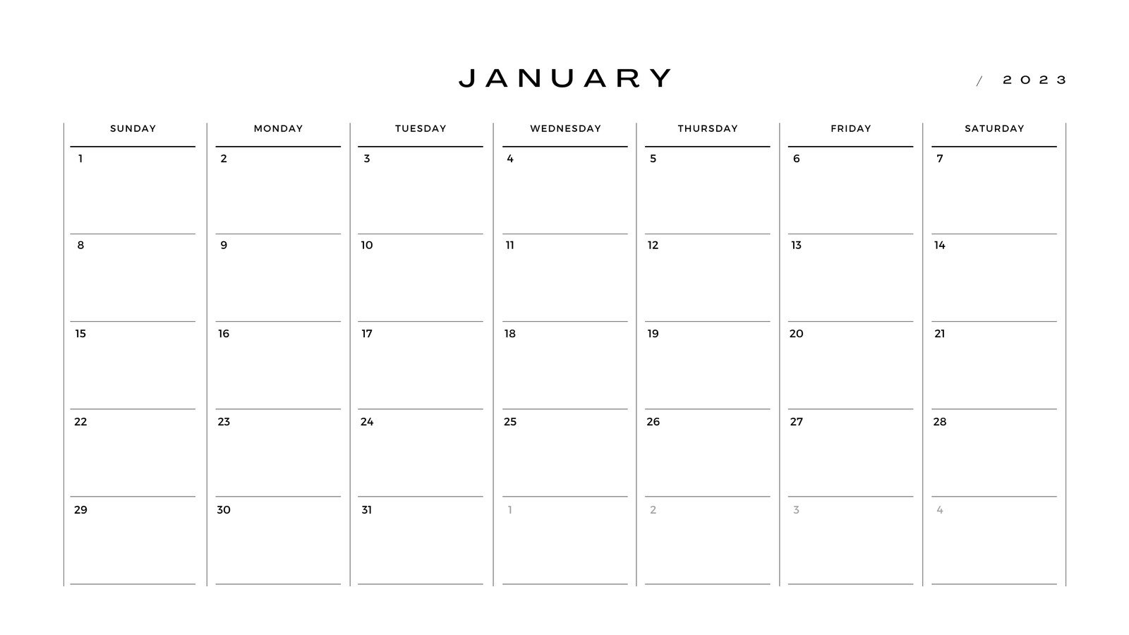 2023 Monthly Calendar Planner Printable Template Calendar