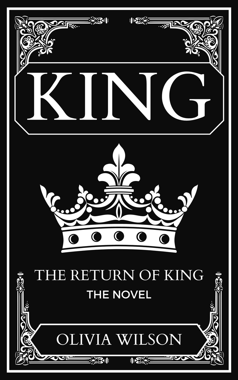 Black and White Vintage King Story Novel Book Cover