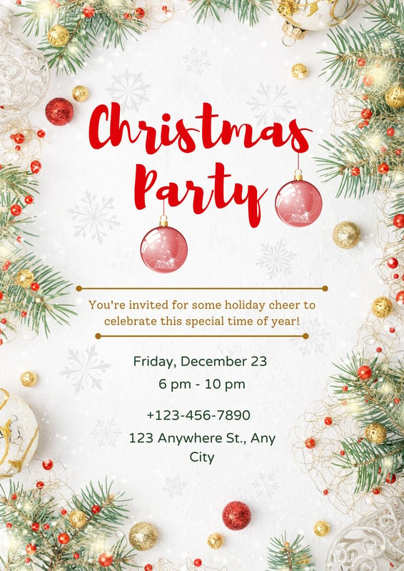 Free, printable, customizable Christmas flyer templates | Canva