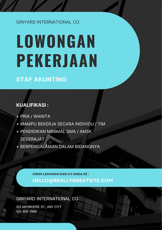 Gratis Desain Contoh Lowongan Kerja Canva