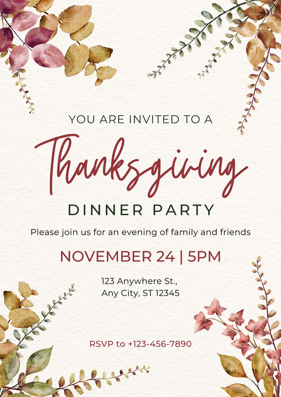 Free custom printable Thanksgiving invitation templates | Canva