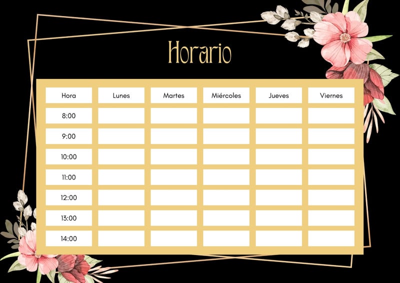 Plantillas De Plannings De Horario Semanal Editable Canva