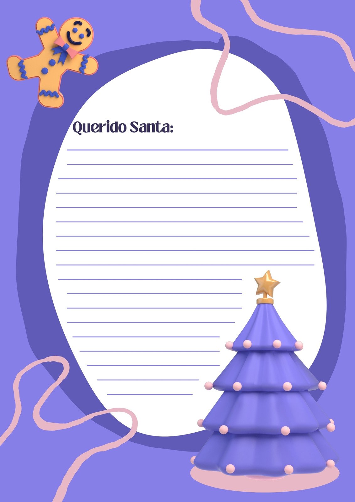 Carta a Santa 3D Azul
