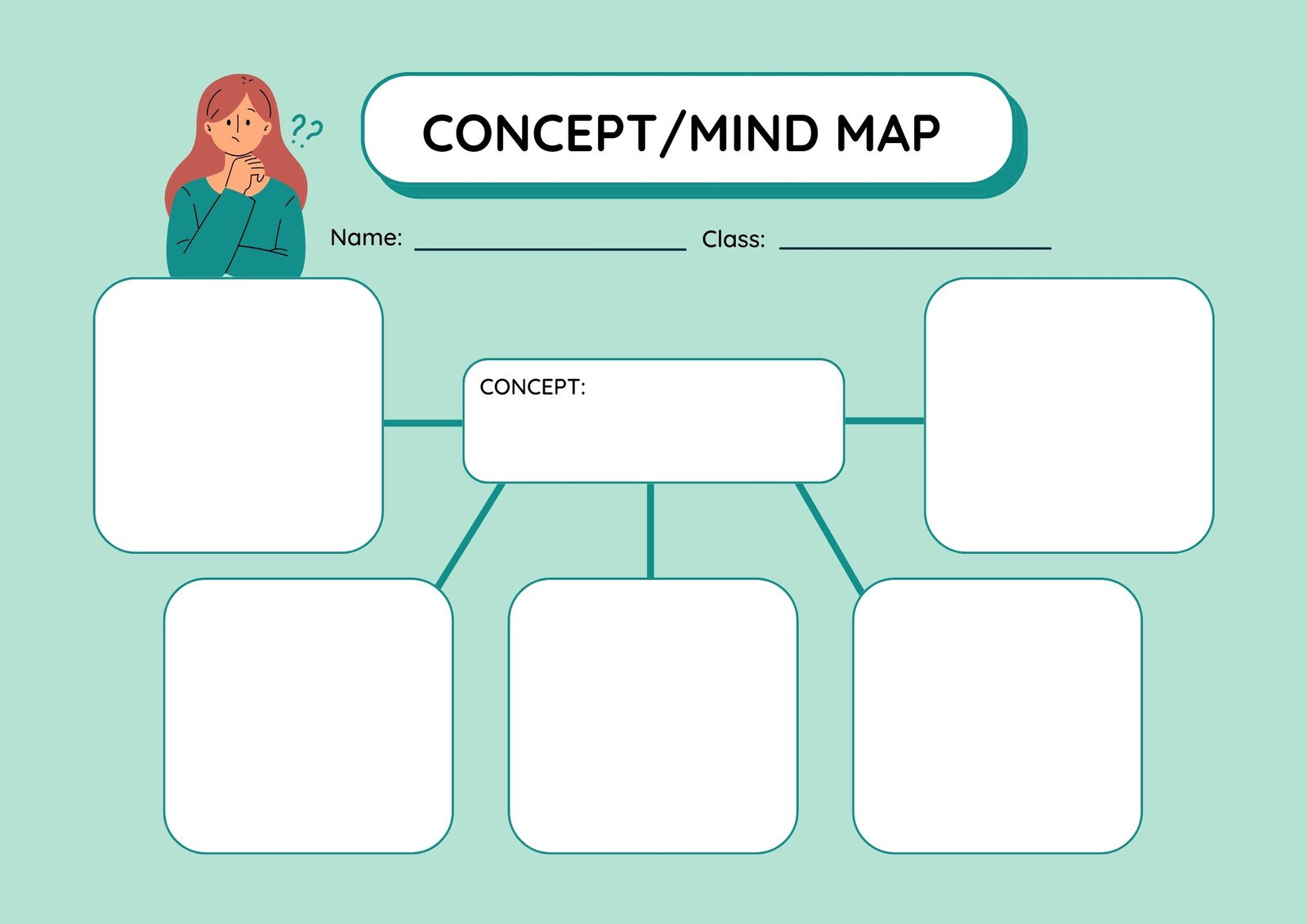 Green Concept Mind Map Graphic Organizer