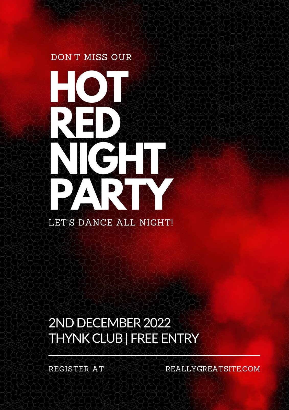 Hot Red Night Party Club Poster