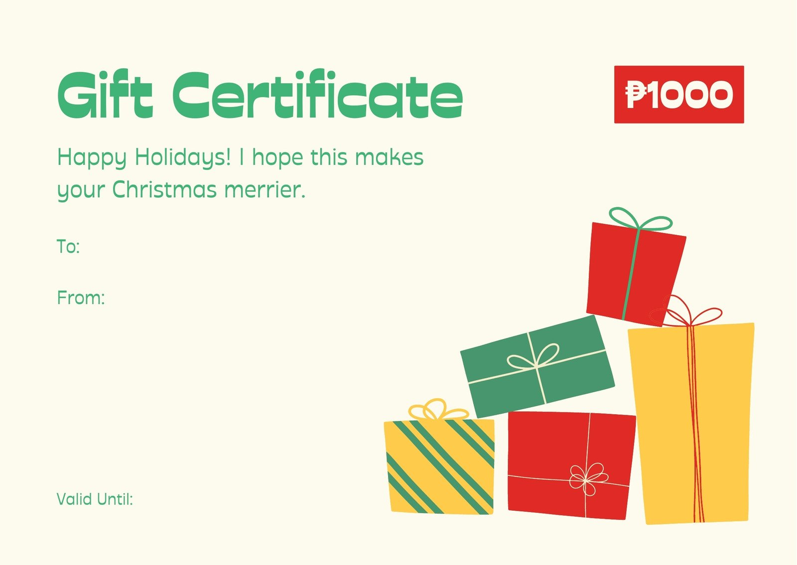 Printable gift certificates free: Fill out & sign online | DocHub