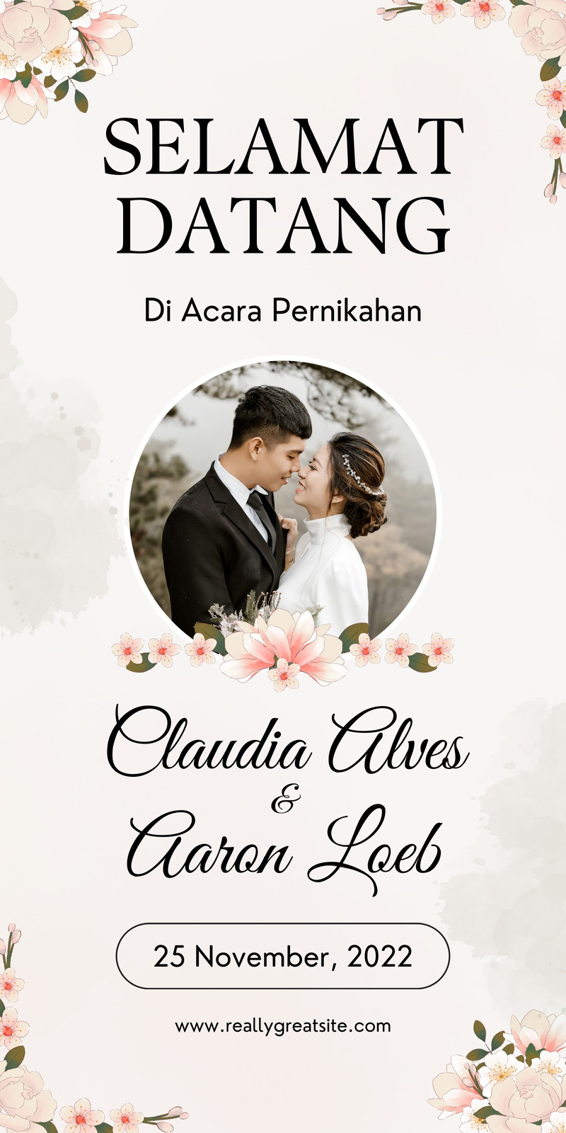 Gratis Contoh Banner Pernikahan Cantik | Canva