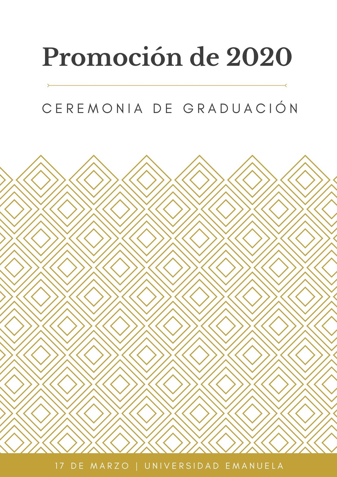 Programa de Graduación Dorado Estampado de Diamante