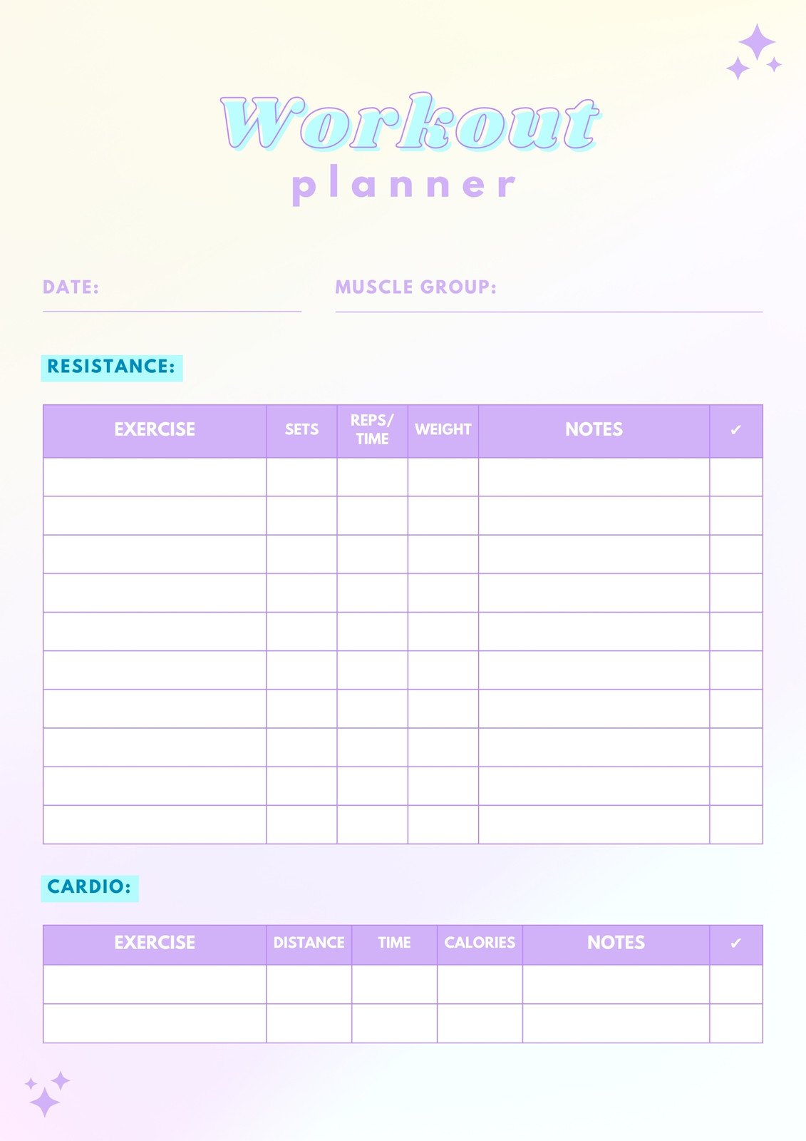 FREE Workout Schedule Template - Download in Word, Google Docs