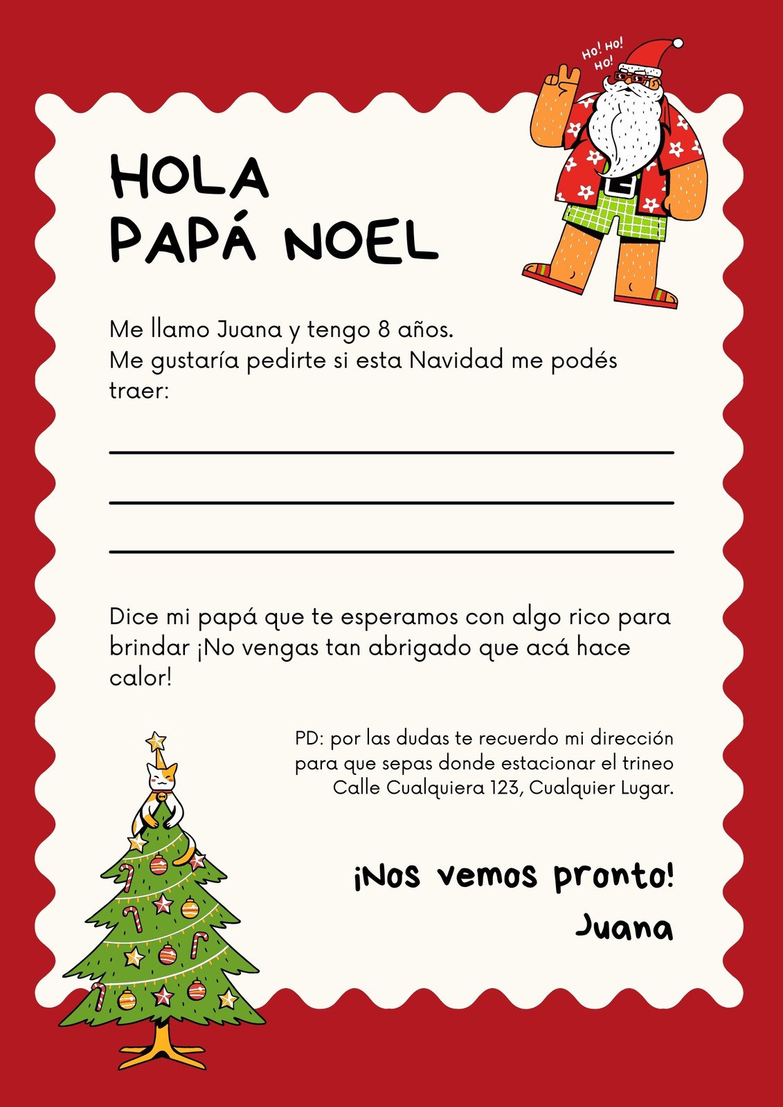 Modelos Carta Papa Noel Explorá plantilla carta papa noel personalizables gratis - Canva
