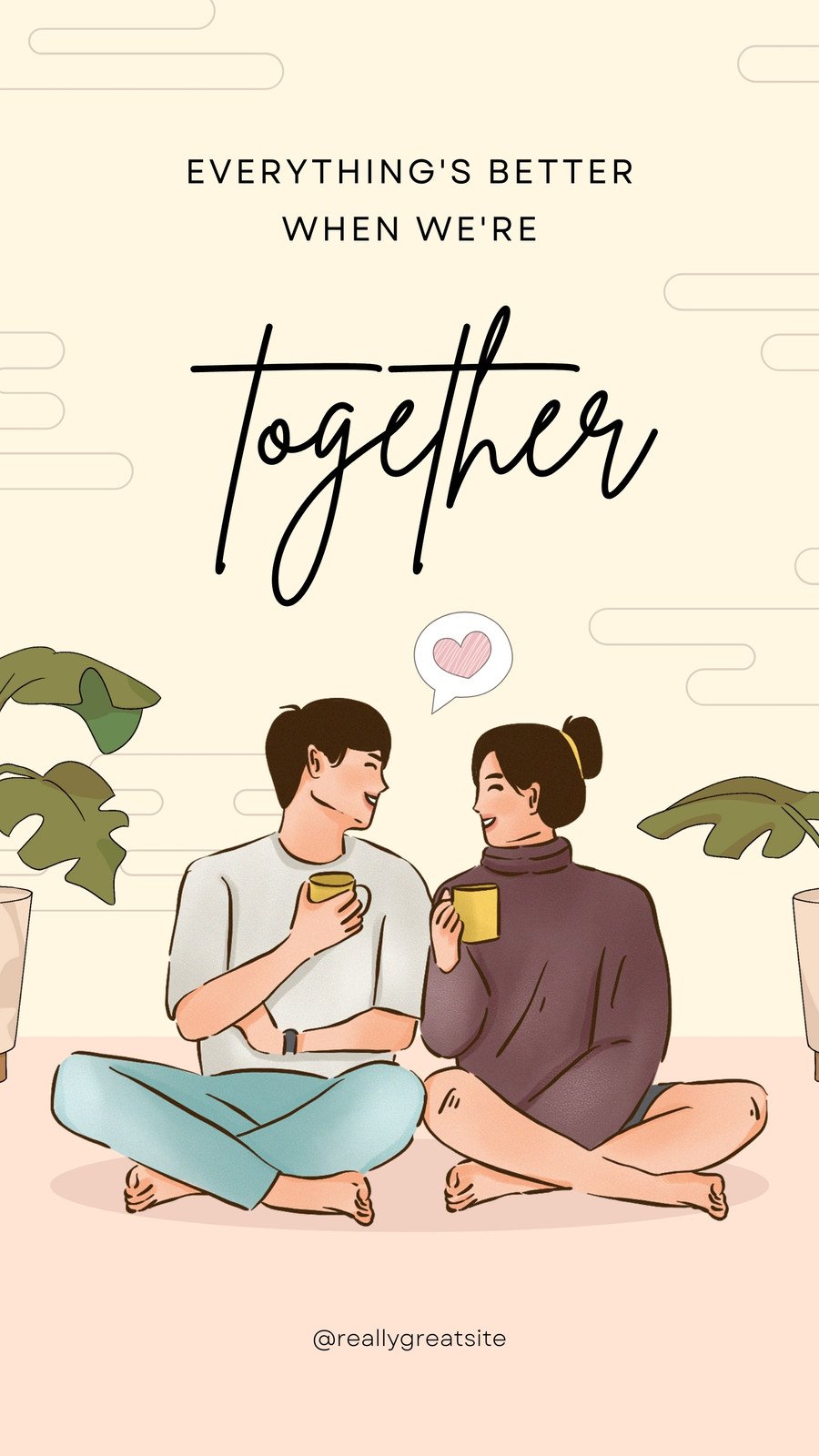 canva ivory and soft pink aesthetic illustration cute couple motivational phone wallpaper BmittRlUpDk