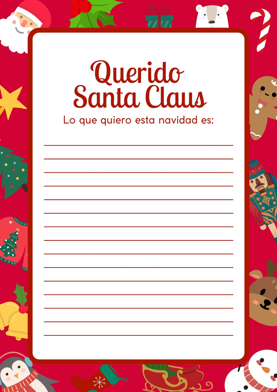 Carta Para Santa Claus Plantillas para cartas a Santa 100% personalizables | Canva