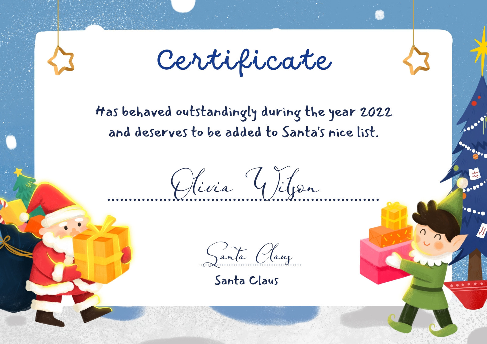 Santa Gift Certificate Template