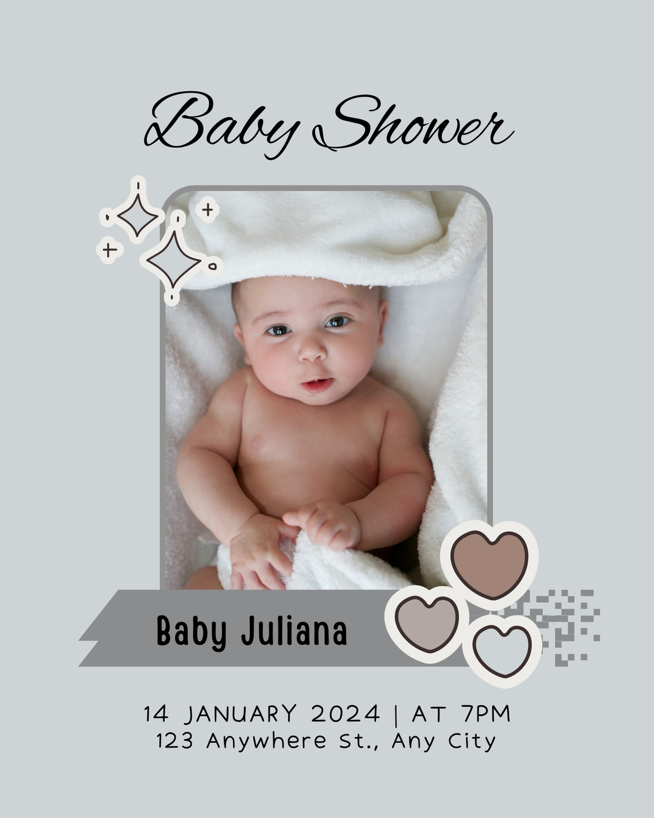 Free and customizable baby shower templates