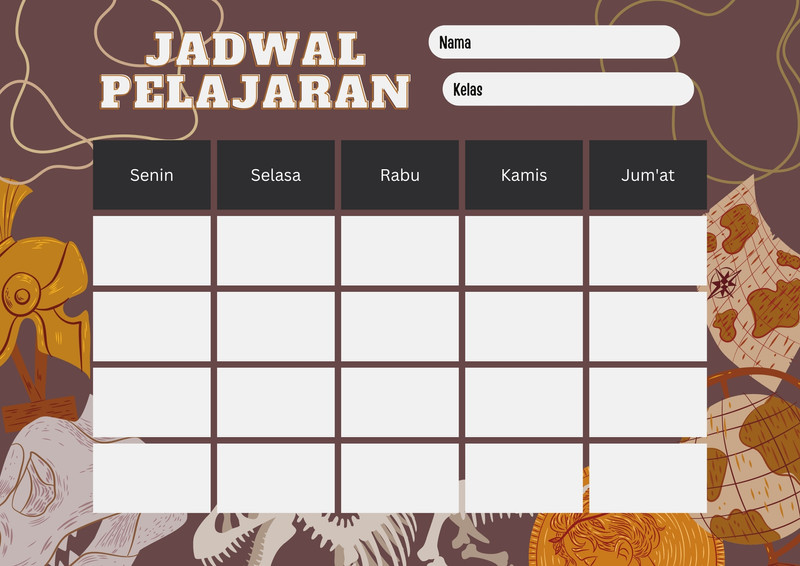 Halaman 2 Gunakan Template Jadwal Kelas Keren Gratis Canva 3517