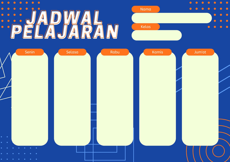 Gunakan Template Jadwal Kelas Keren Gratis Canva 4241