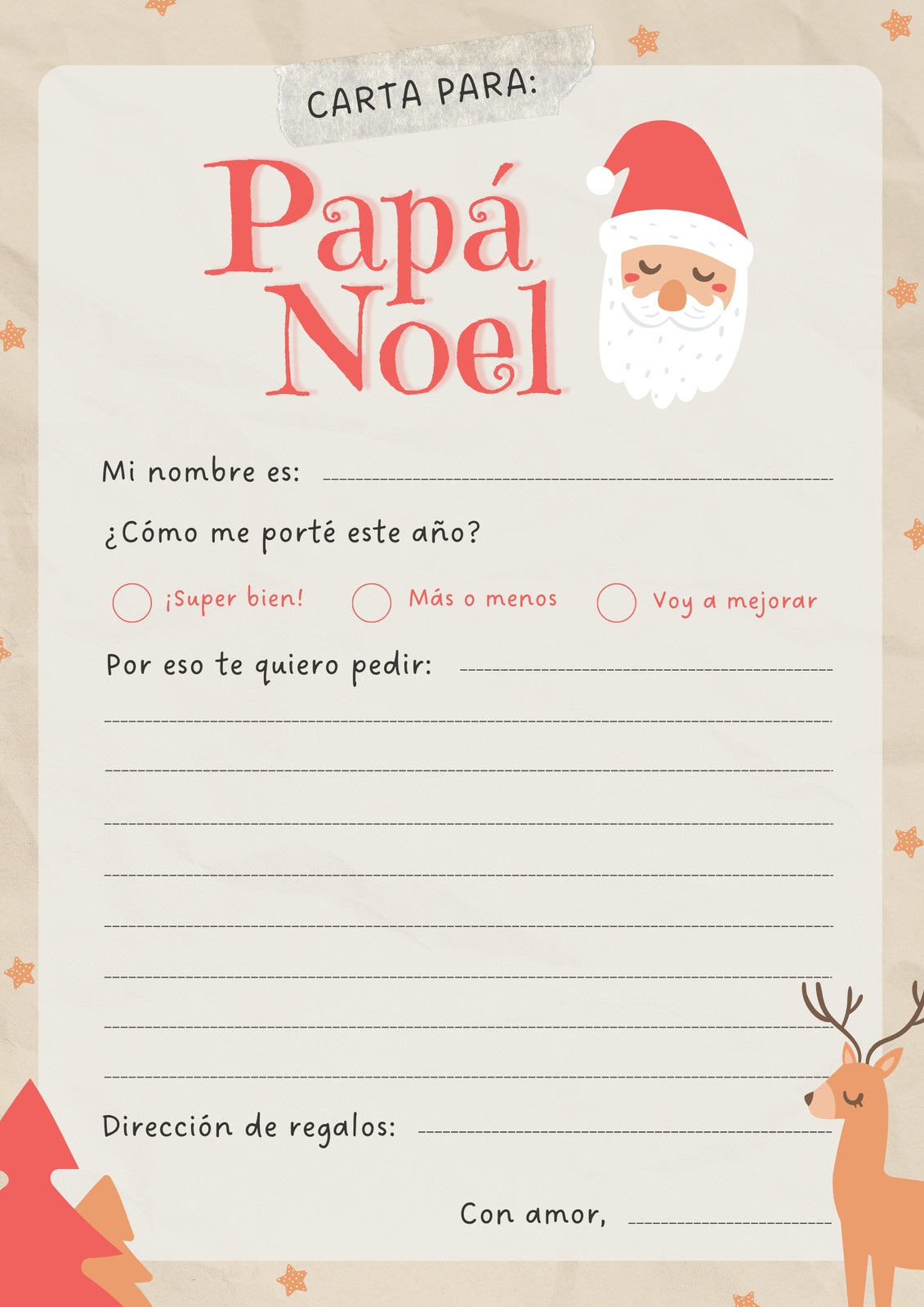 Carta Online Papa Noel Explorá nuestras plantillas de cartas para papá Noel | Canva
