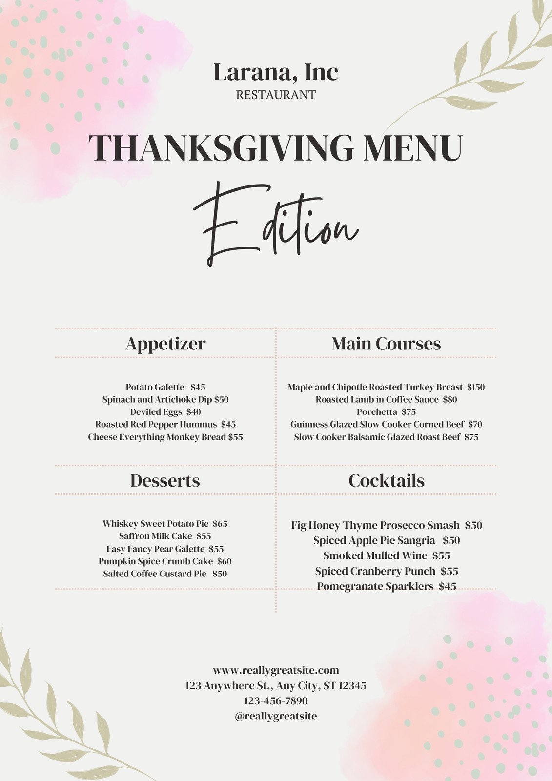 downloadable menus restaurants