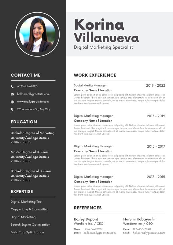 Page 3 - Free, beautiful modern resume templates to customize | Canva