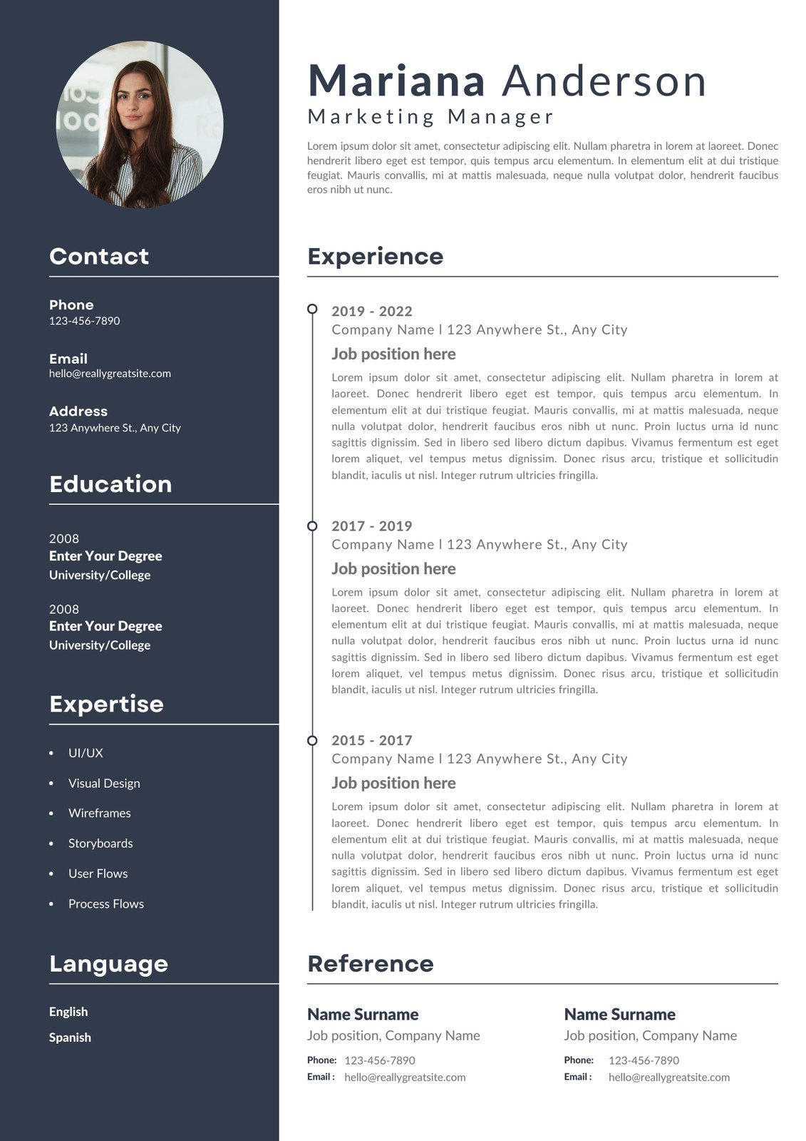 Black White Minimalist CV Resume