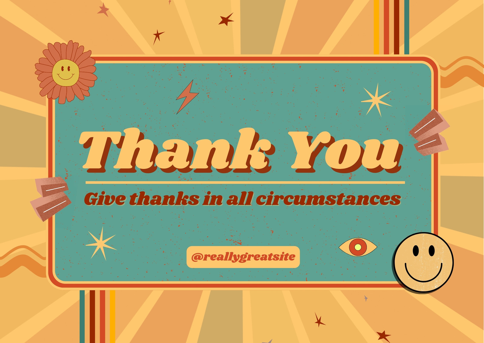 A Round Of Thanks - Thank You Card Template