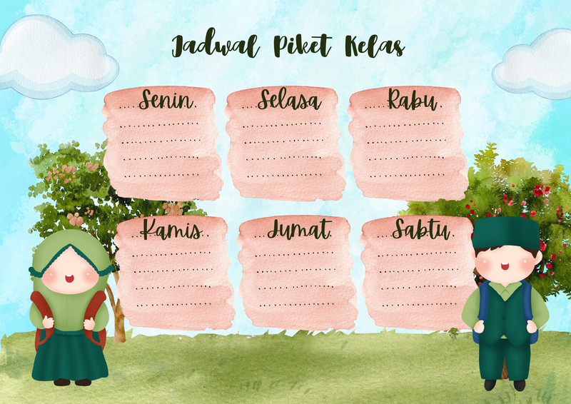 Halaman 2 Gunakan Template Jadwal Pelajaran Keren Gratis Canva 1231