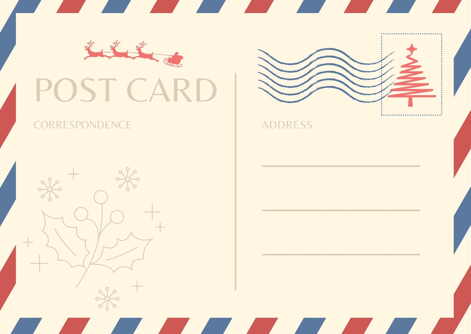 Free printable, customizable vintage postcard templates