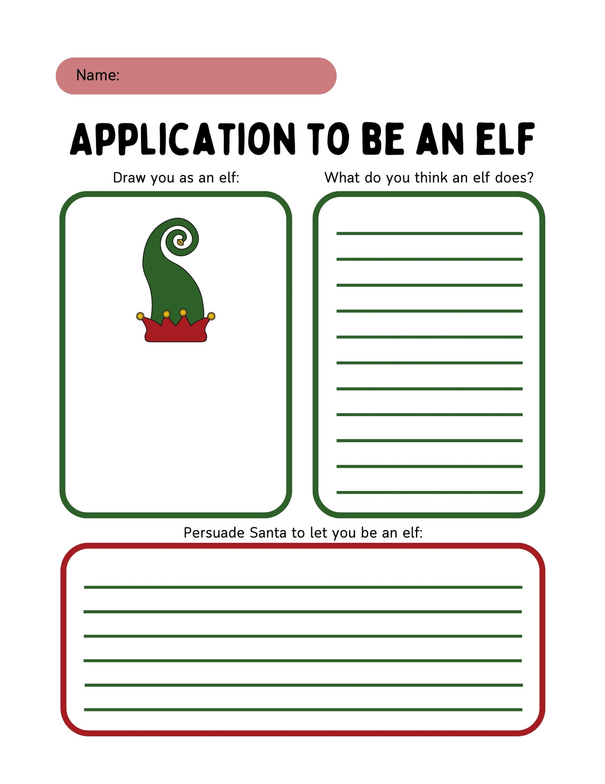 Elf Movie Name Tag Game Template