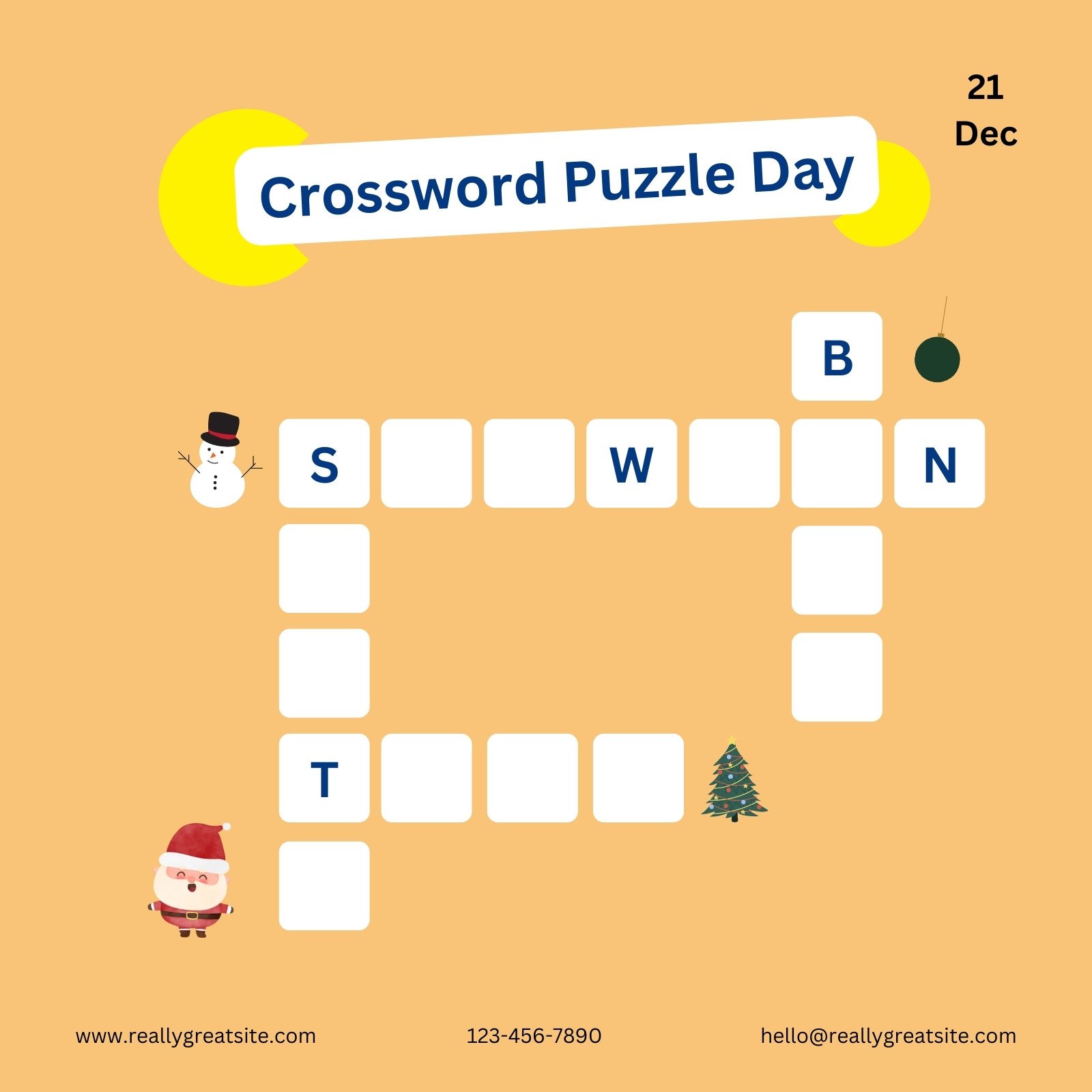 Free and customizable crossword puzzle templates