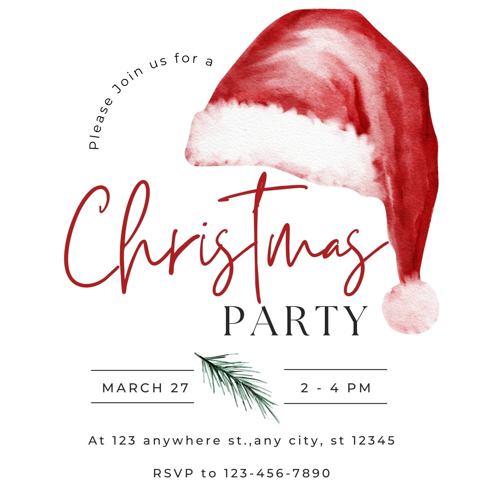 blank christmas party invitations