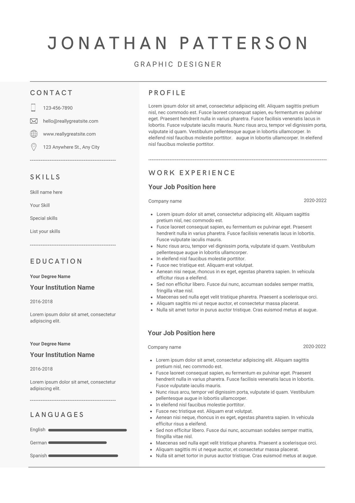 Free Professional Simple Resume Templates To Customize | Canva