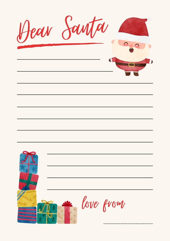 Free printable Santa letter templates you can customize | Canva