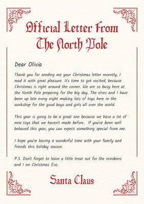 Free printable Santa letter templates you can customize | Canva