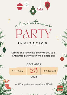 Free, printable, customizable Christmas invitation templates | Canva