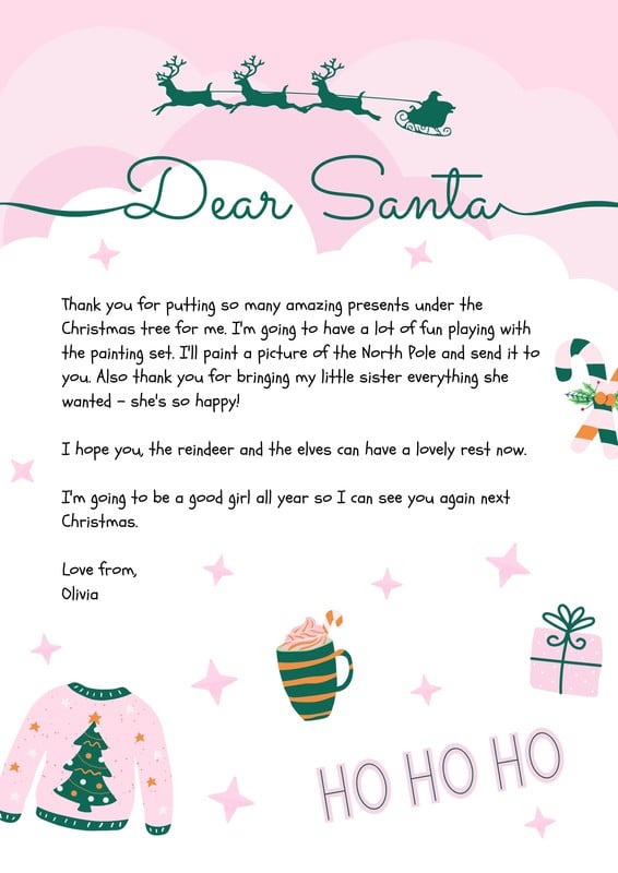 Free printable Santa letter templates you can customize | Canva