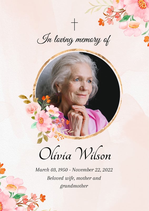 Free And Customizable In Loving Memory Templates