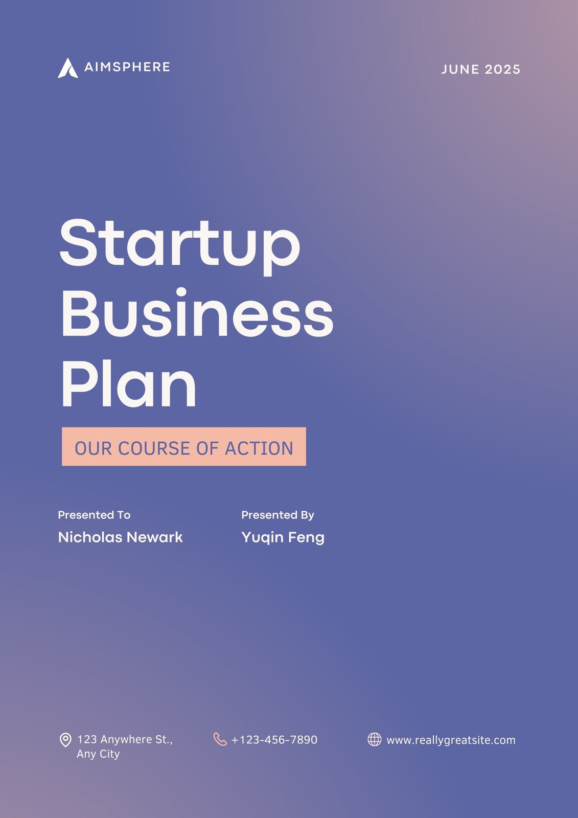 startup business plan outline