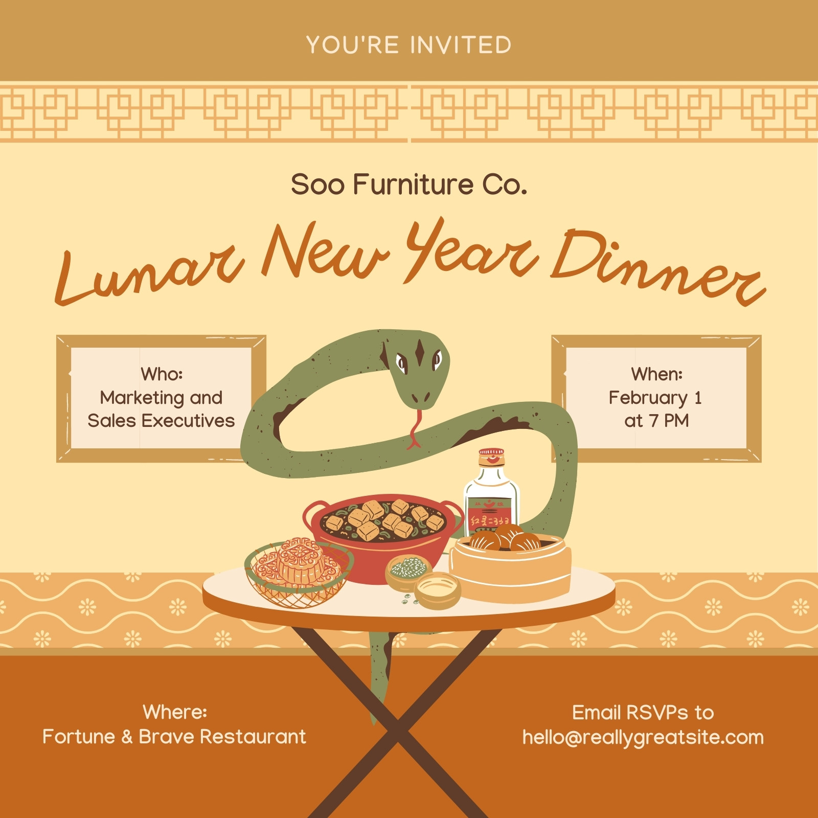 Free customizable Lunar New Year invitation templates