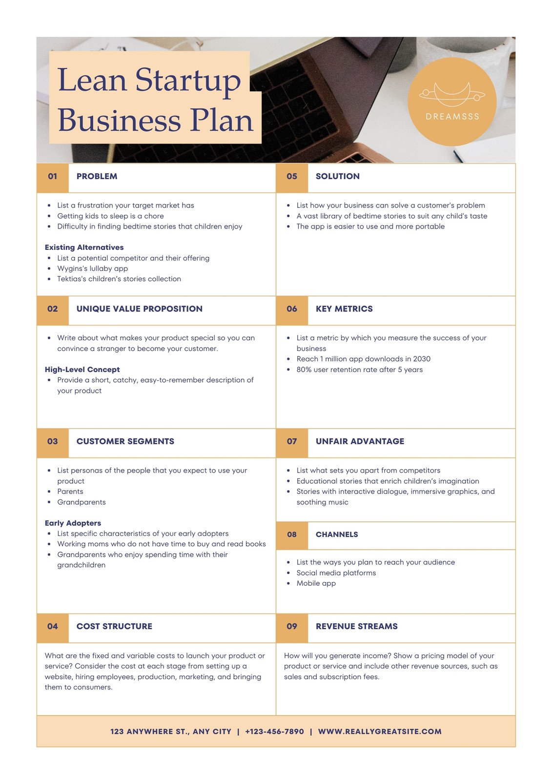 startup company business plan