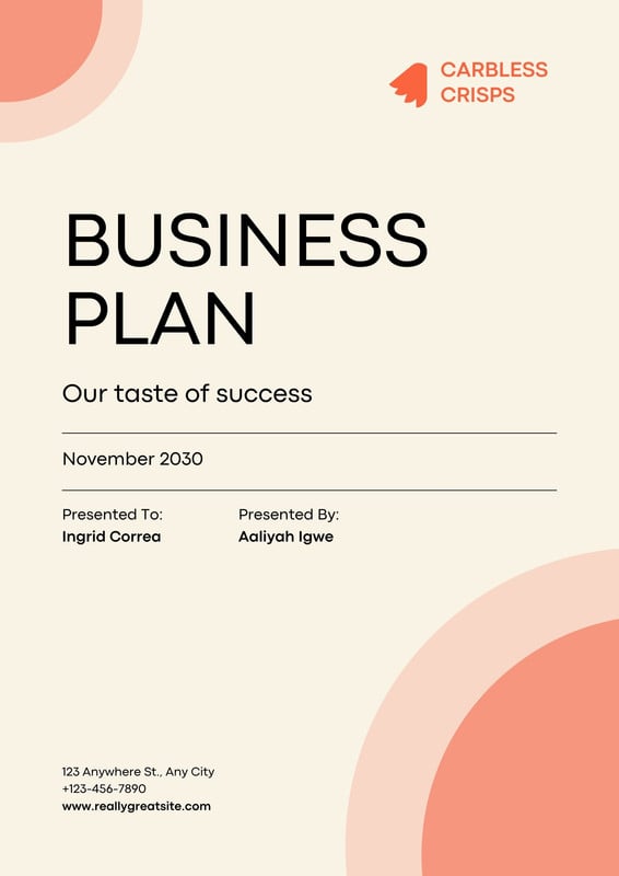 free business plan template cdr