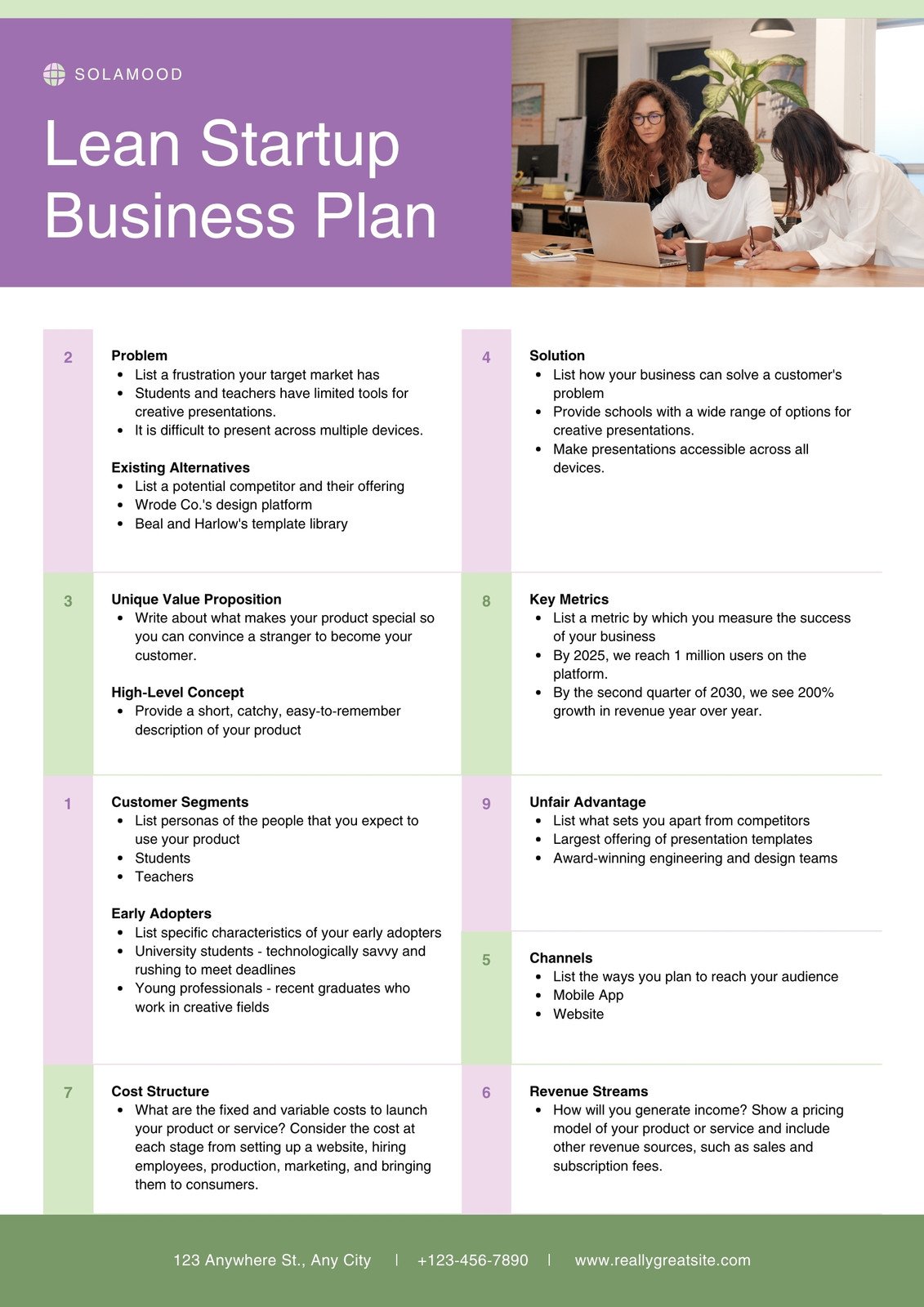 template startup business plan